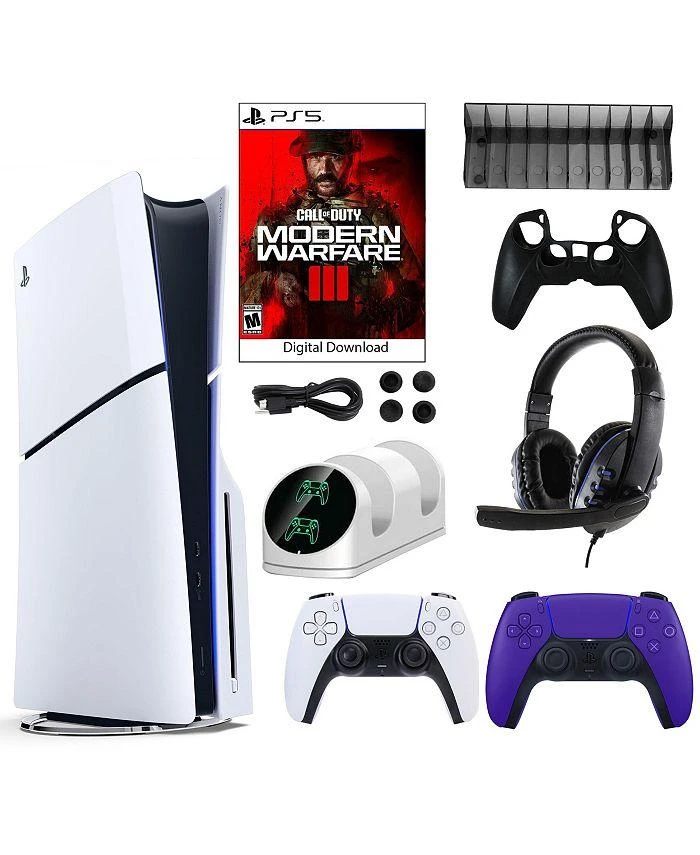 商品SONY|PS5 COD Console with Extra Purple Dualsense Controller and Accessories Kit,价格¥6054,第1张图片