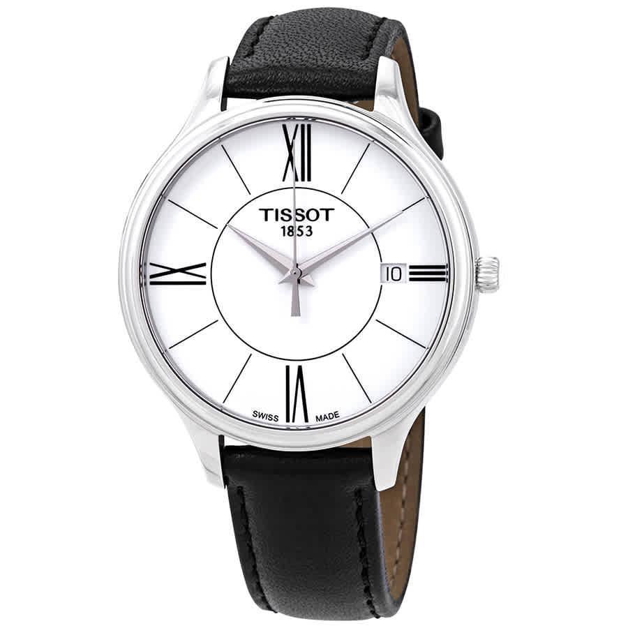 商品Tissot|Tissot Bella Ora White Dial Black Leather Ladies Watch T1032101601800,价格¥1077,第1张图片