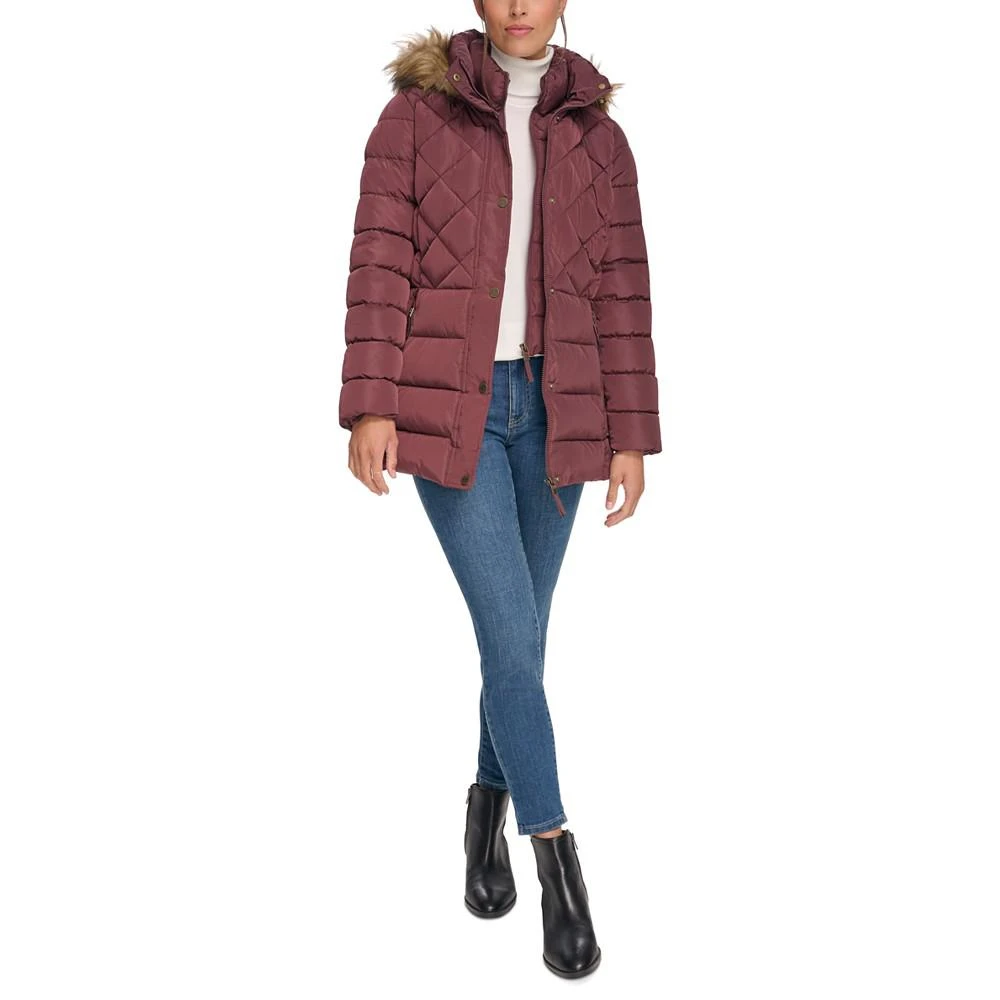 Tommy Hilfiger Women's Bibbed Faux-Fur-Trim Hooded Puffer Coat, Created for Macy's 6