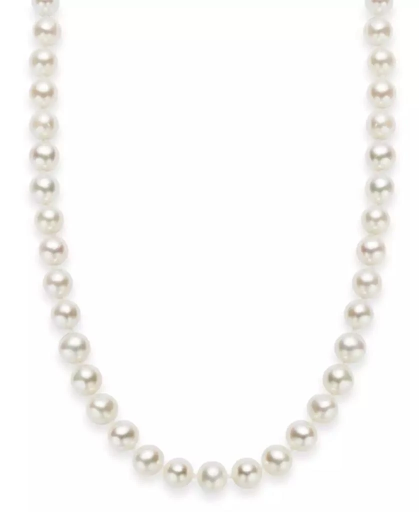 商品Macy's|18" Cultured Freshwater Pearl Strand Necklace in Sterling Silver 淡水珍珠项链(7-8mm),价格¥1566,第1张图片