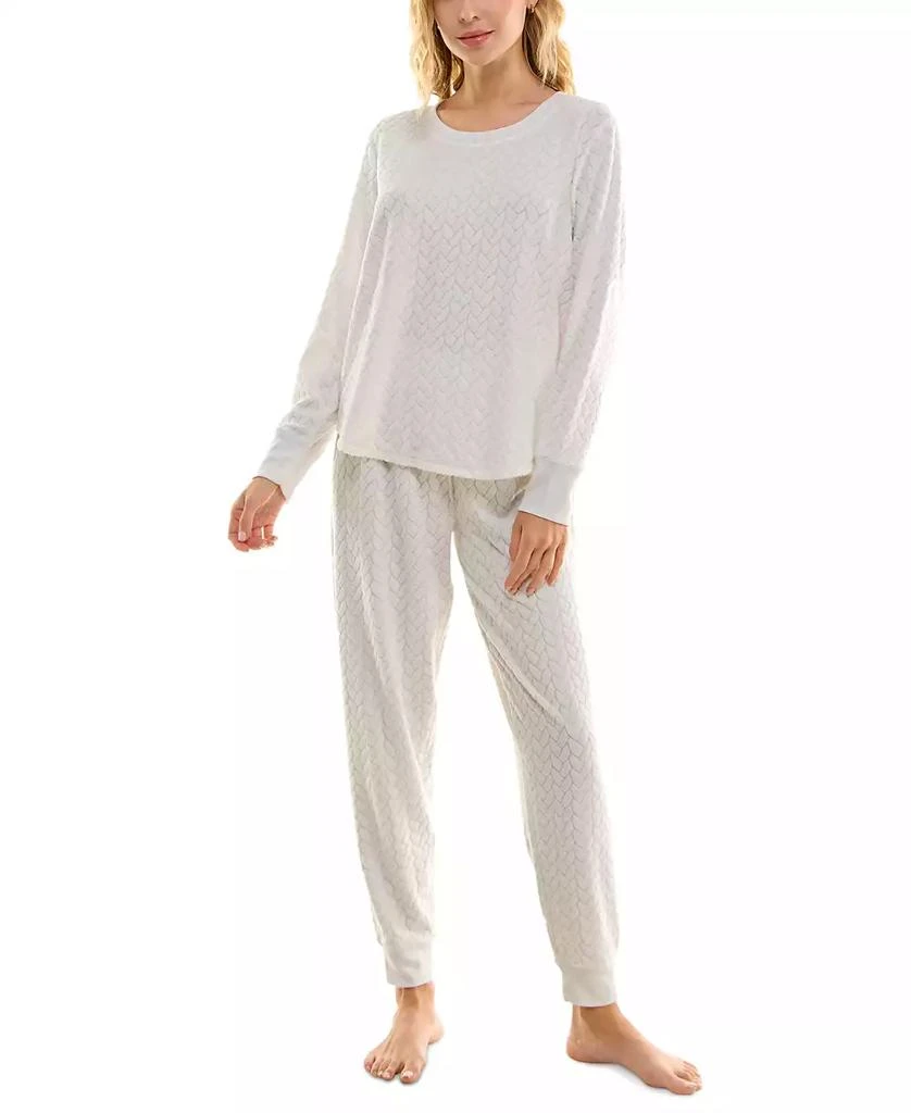 商品Roudelain|Women's Cloud Dancer 2-Pc. Cable-Knit Pajamas Set,价格¥152,第4张图片详细描述