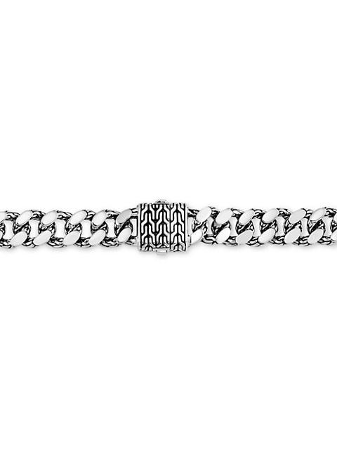 Chain Collection Sterling Silver Engraved Bracelet商品第3张图片规格展示