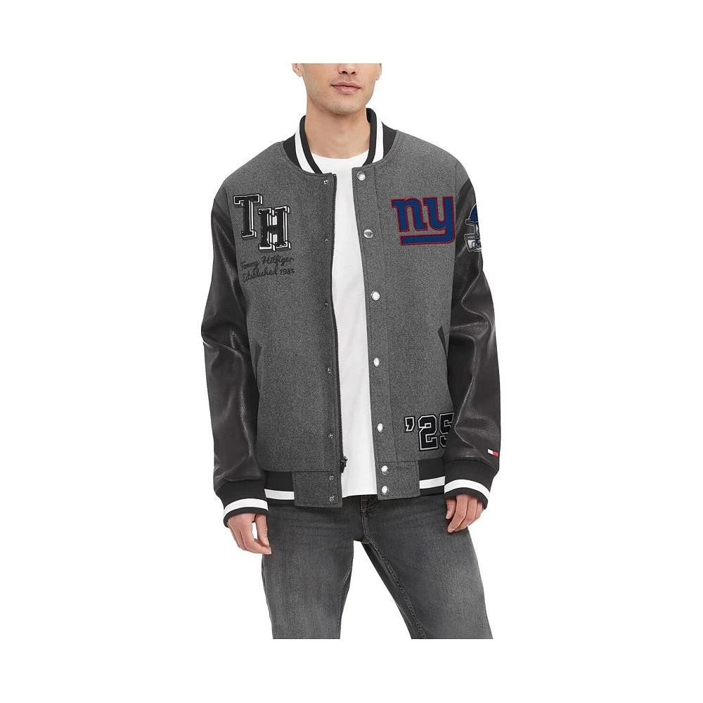 商品Tommy Hilfiger|Men's Heather Gray, Black New York Giants Gunner Full-Zip Varsity Jacket,价格¥1617,第1张图片