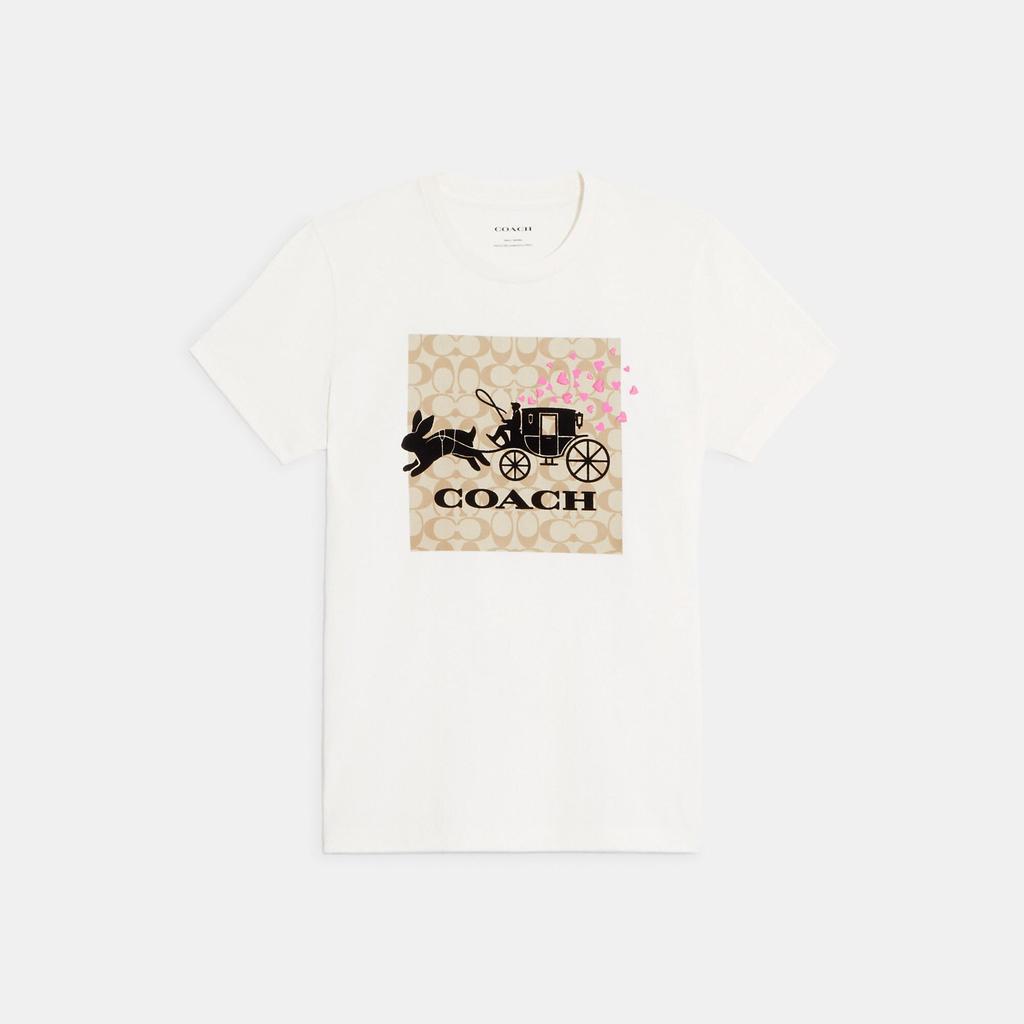 Coach Outlet Lunar New Year Signature Rabbit And Carriage T Shirt商品第1张图片规格展示