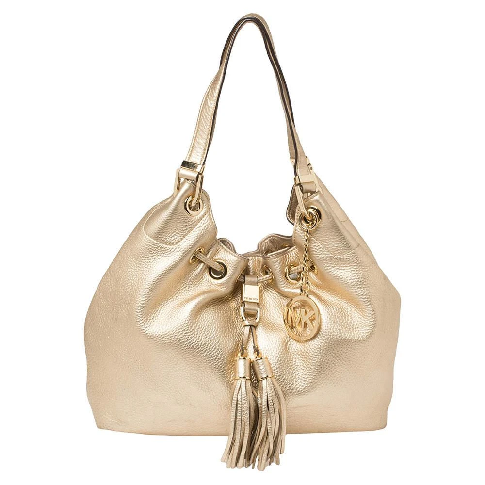 商品[二手商品] Michael Kors|MICHAEL Michael Kors Gold Leather Camden Drawstring Hobo,价格¥1016,第1张图片