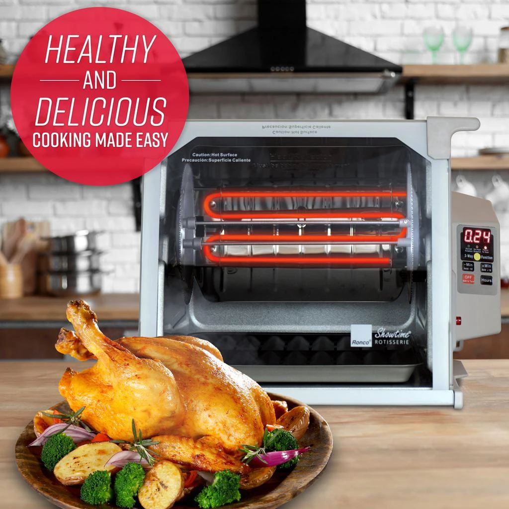 商品Ronco|Digital Rotisserie Oven, Platinum Digital Design, Large Capacity (15lbs) Countertop Oven,价格¥1476,第2张图片详细描述