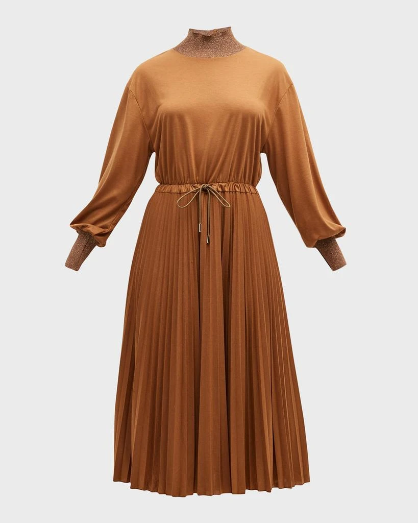 商品Marella|Burda Pleated Mock-Neck Jersey Midi Dress,价格¥1216,第2张图片详细描述