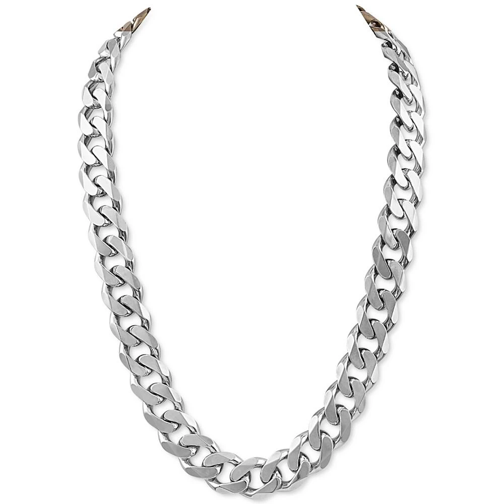 商品Esquire Men's Jewelry|Miami Cuban Curb Link 22" Chain Necklace in Sterling Silver, Created for Macy's,价格¥16464,第1张图片