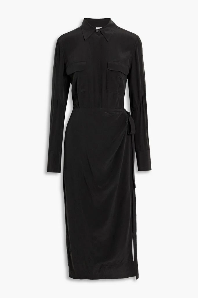 商品Equipment|Quentell draped silk crepe de chine midi wrap dress,价格¥1720,第3张图片详细描述