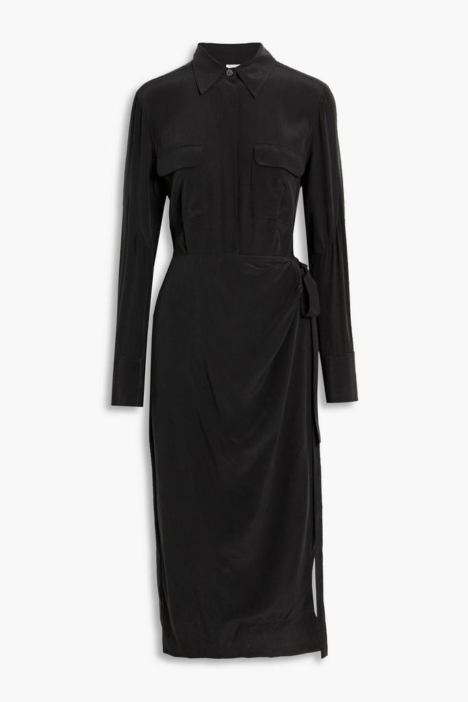 商品Equipment|Quentell draped silk crepe de chine midi wrap dress,价格¥1632,第5张图片详细描述