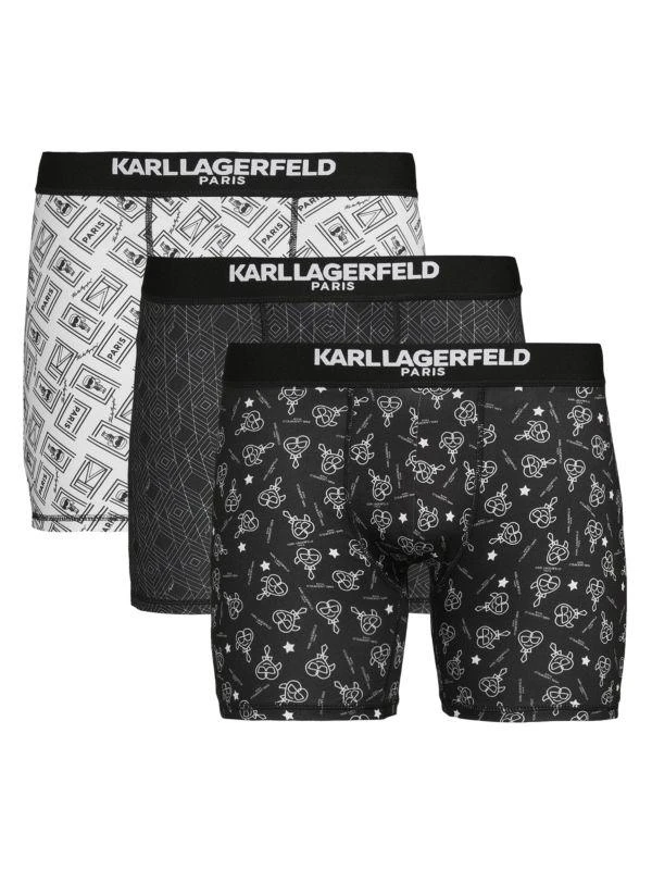 商品Karl Lagerfeld Paris|3-Pack Logo Band Boxer Briefs,价格¥163,第1张图片