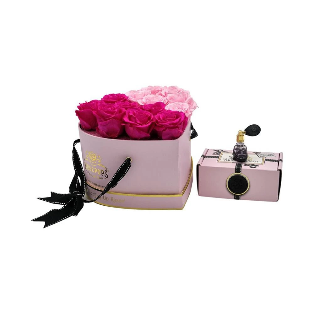 商品Rosepops|Pop-Up Half-Hearted Pink Heart Shaped Real Cotton Candy and Raspberry Punch Roses, Box of 13,价格¥1716,第1张图片