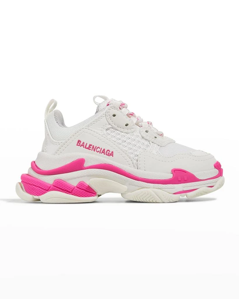 商品Balenciaga|Girl's Triple S Tonal Mix-Media Chunky Sneakers, Baby/Toddler/Kids,价格¥1838,第1张图片