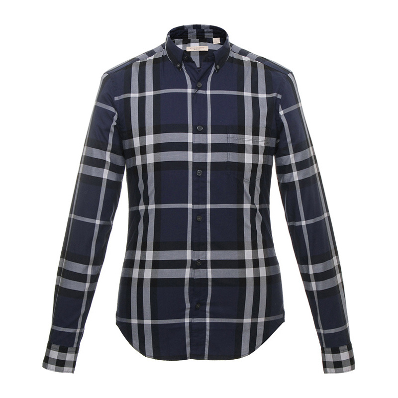 商品Burberry|Burberry 博柏利 男士深蓝色长袖衬衫 3901532,价格¥1202,第1张图片