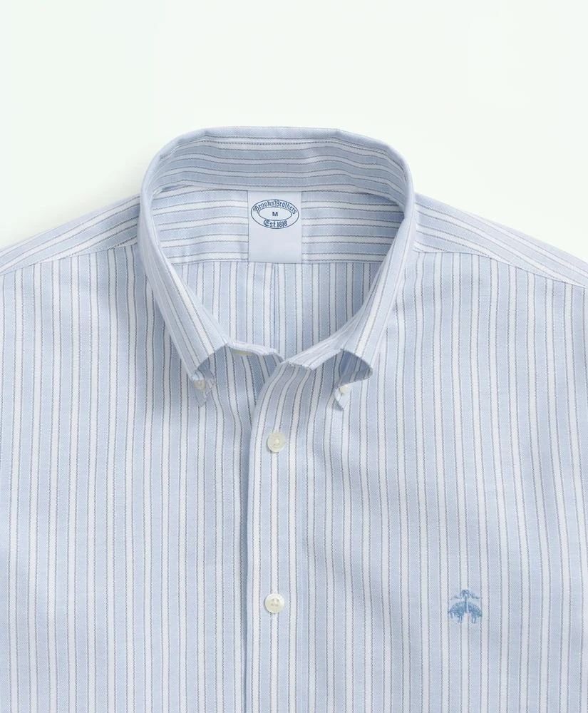 商品Brooks Brothers|男士 弹力棉免烫牛津 Polo 扣领、轮廓条纹衬衫,价格¥374,第3张图片详细描述