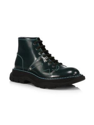 商品Alexander McQueen|Tread Leather Lace-Up Boots,价格¥1727,第2张图片详细描述