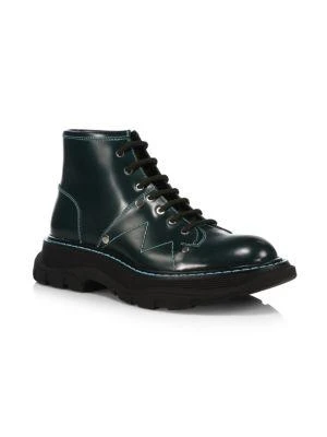 Alexander McQueen Tread Leather Lace-Up Boots 2