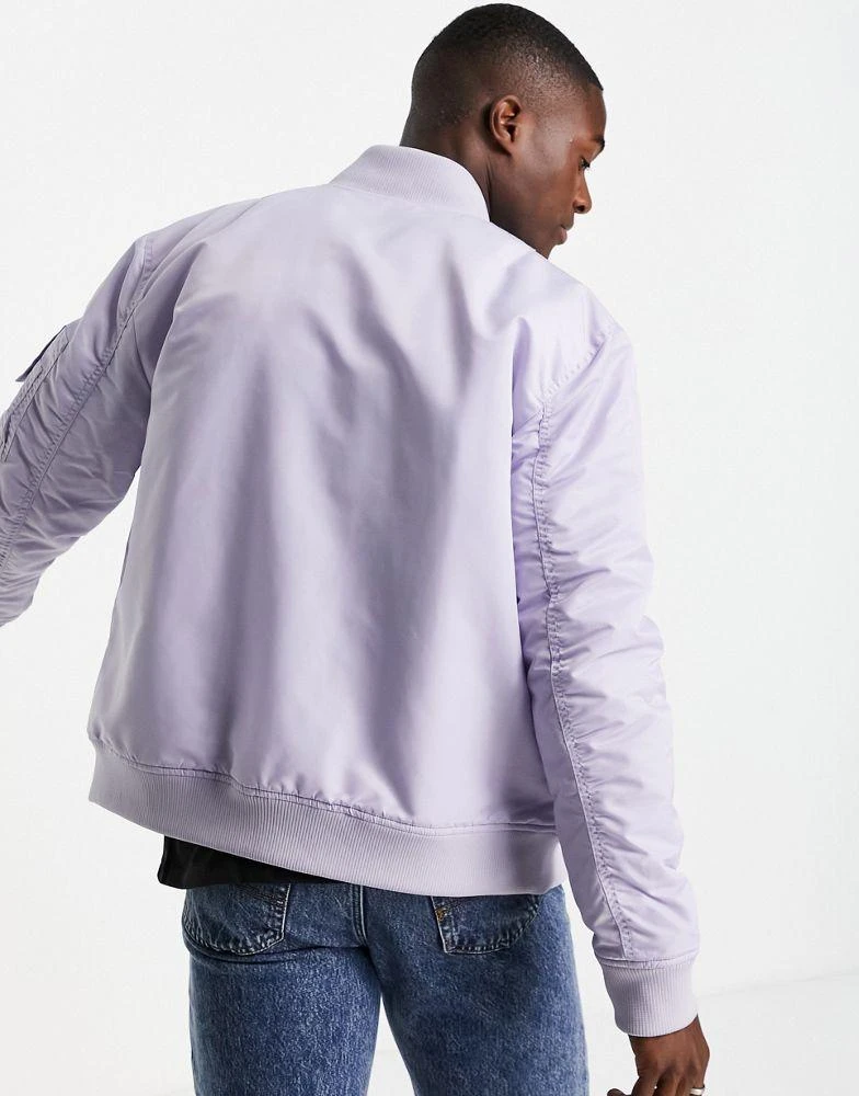 商品Topman|Topman MA1 padded bomber jacket in pale lilac,价格¥148,第4张图片详细描述