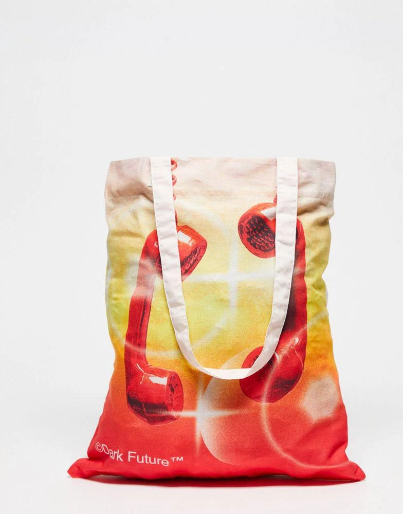 商品ASOS|ASOS DESIGN Dark Future canvas tote bag with telephone design,价格¥44,第1张图片