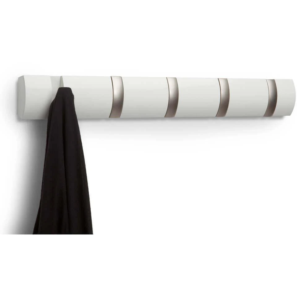 商品Umbra|Flip 5 Coat Hooks - Driftwood Nickel,价格¥318,第1张图片