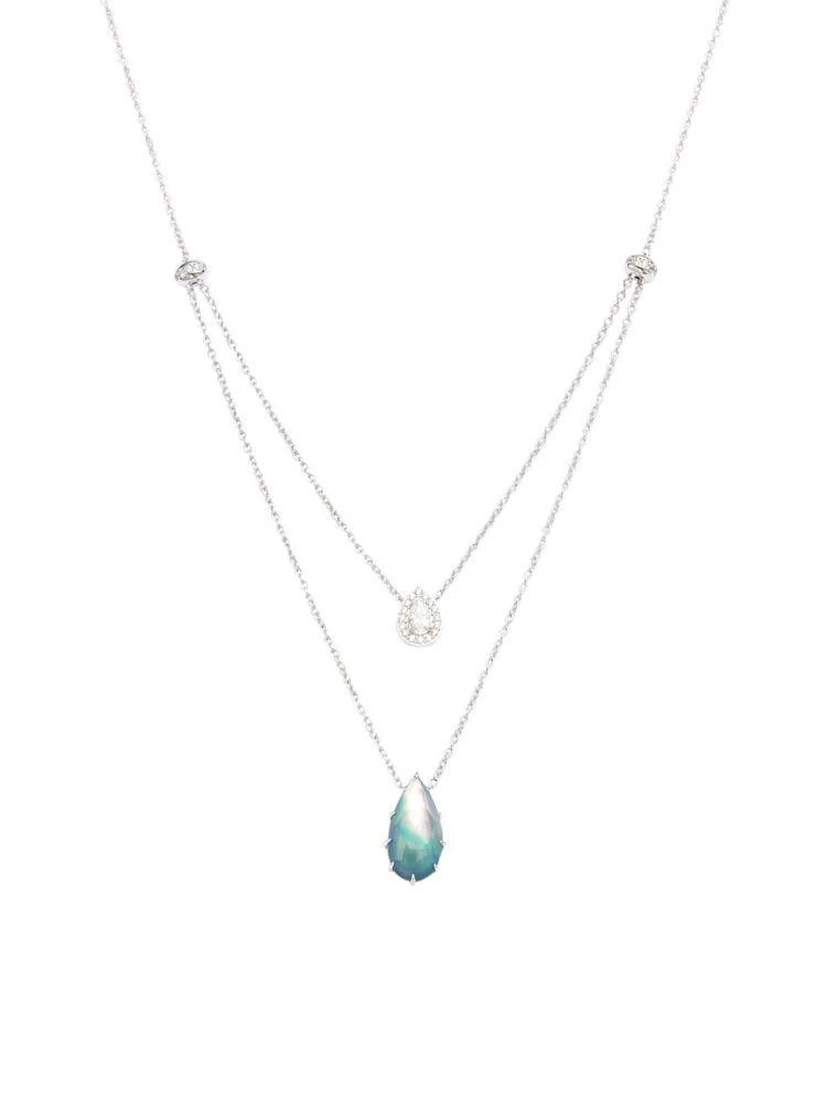 商品Nadri|Gris Crystal and Clear Quartz Double Pendant Necklace,价格¥207,第1张图片