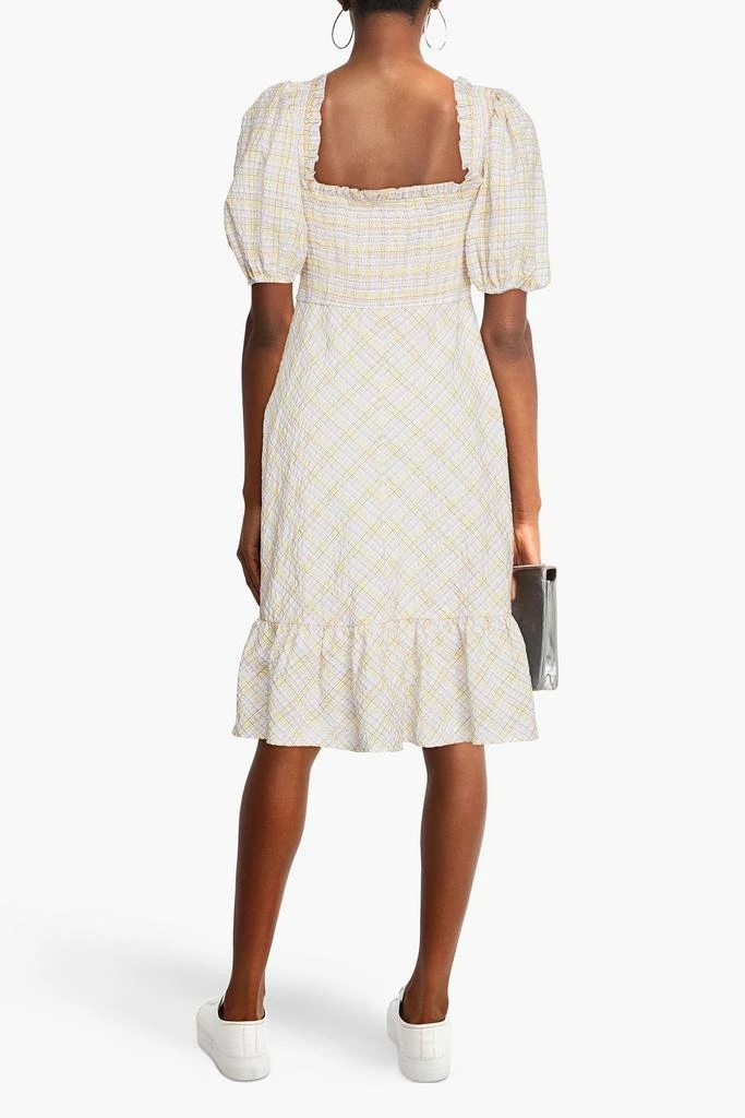 商品Ganni|Checked organic cotton-blend seersucker dress,价格¥389,第3张图片详细描述