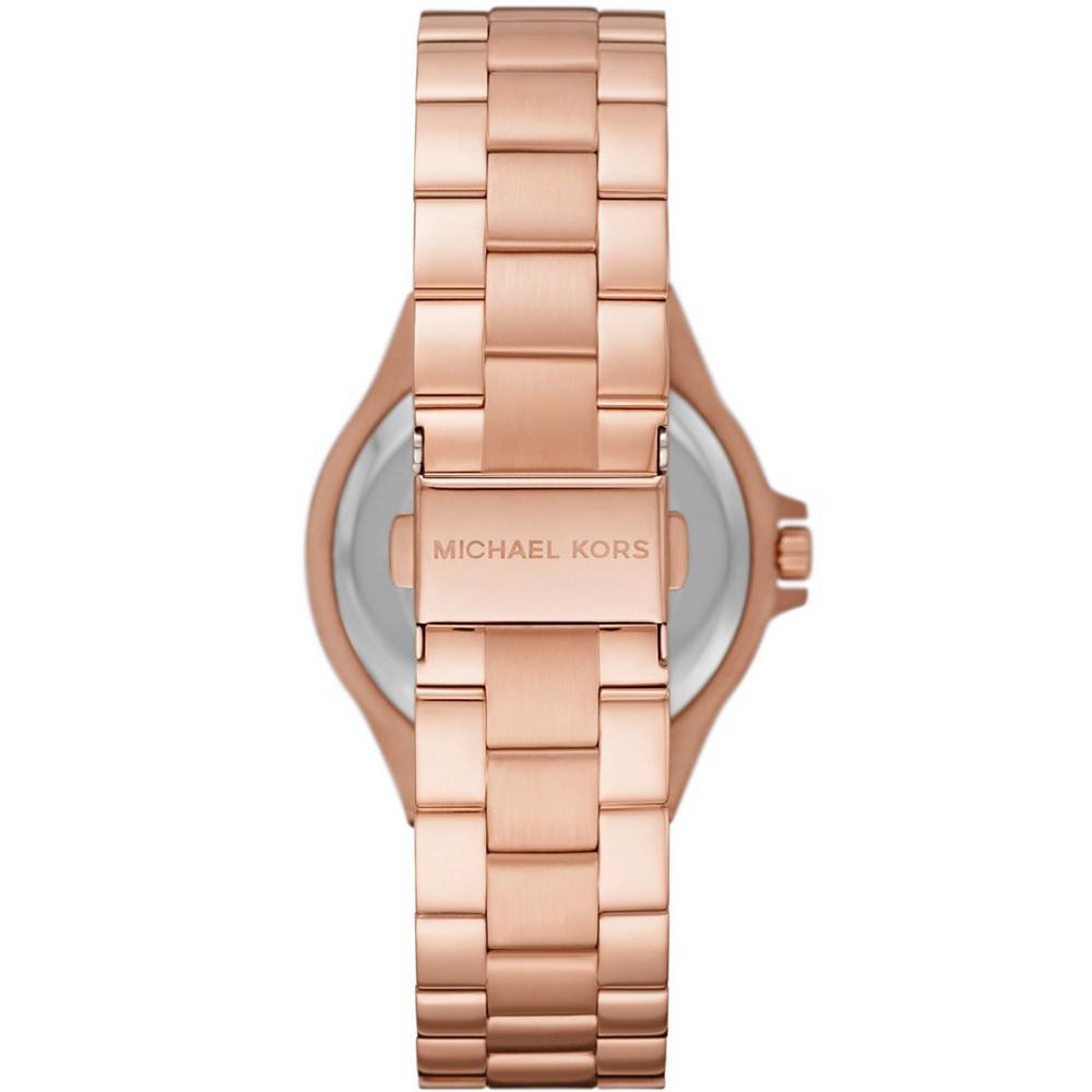 商品Michael Kors|Women's Lennox Three Hand Rose Gold-Tone Stainless Steel Bracelet Watch 37mm,价格¥917,第5张图片详细描述
