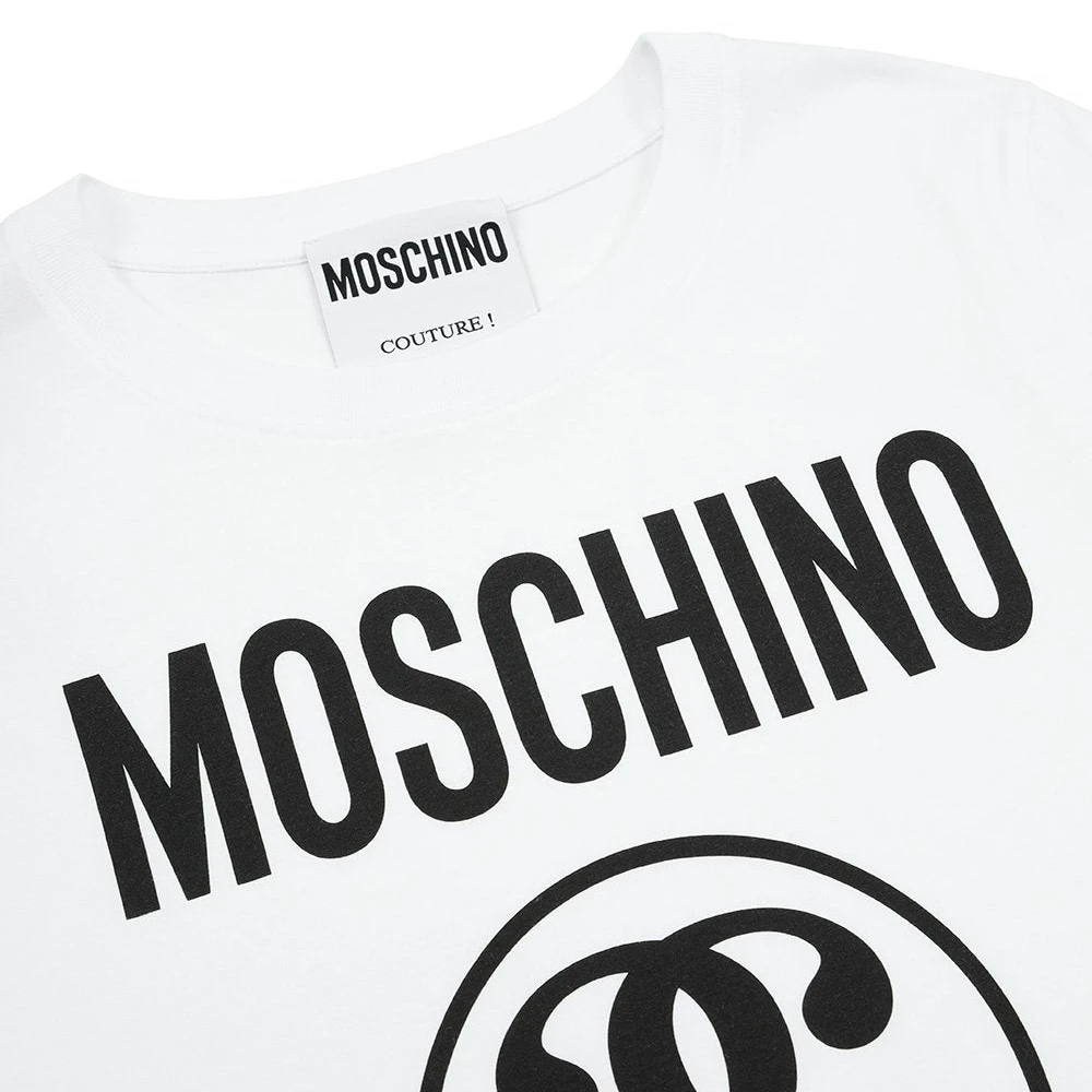 MOSCHINO 女士白色双问号短袖T恤 EA0710-5540-1001 商品