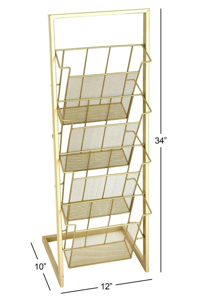 商品VIVIAN LUNE HOME|Tall Goldtone Metal 4-Slot Magazine Holder,价格¥709,第3张图片详细描述