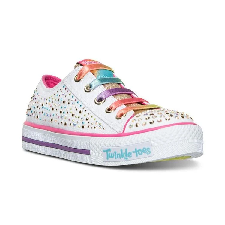 商品SKECHERS|女小童Little Girls' Twinkle Toes: Shuffles - Glitter Ombre Light-Up Casual Sneakers from Finish Line,价格¥226,第1张图片