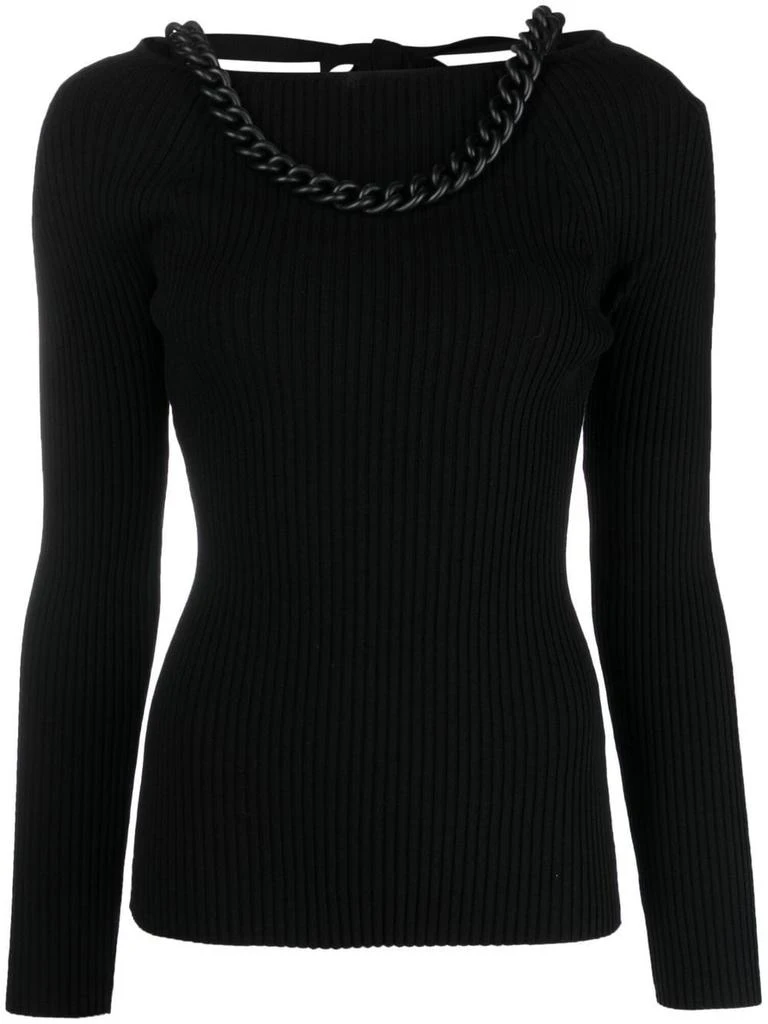 商品GIUSEPPE DI MORABITO|Giuseppe di Morabito Knitted Long Sleeve Top With Chain,价格¥1512,第1张图片