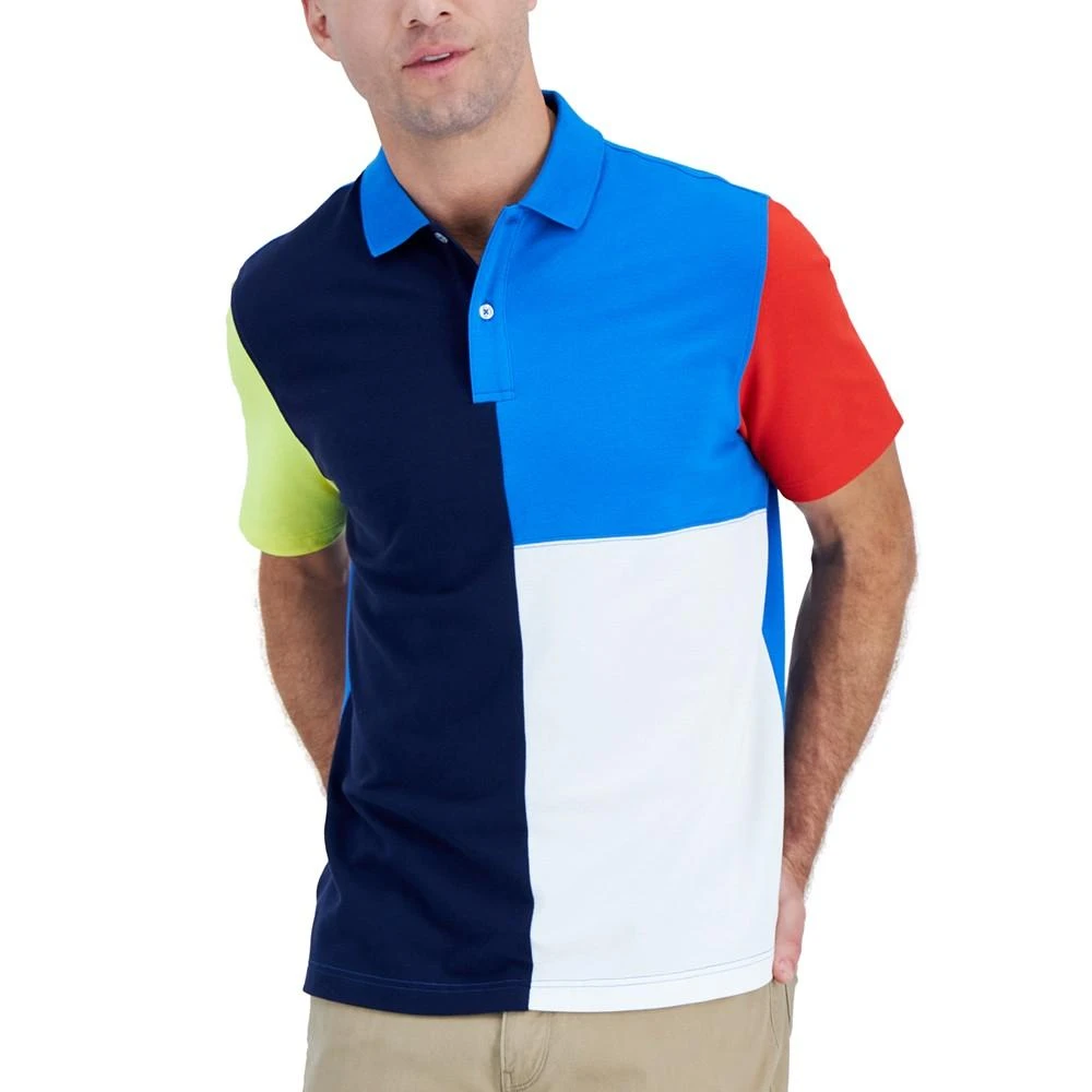 商品Club Room|Men's Short-Sleeve Colorblocked Polo, Created for Macy's,价格¥133,第1张图片