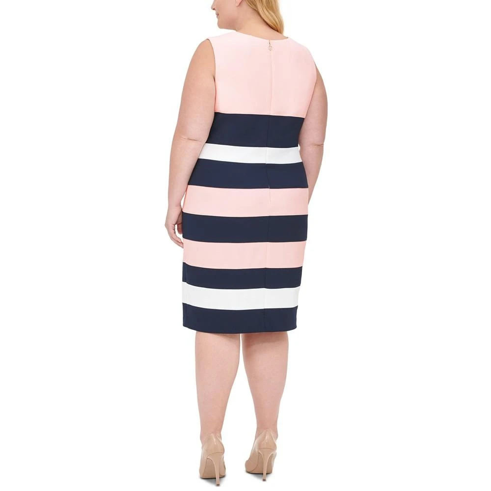 商品Tommy Hilfiger|Plus Size Scuba Crepe Colorblock Sheath Dress,价格¥815,第2张图片详细描述