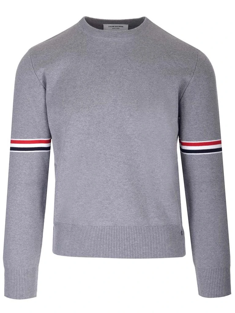 商品Thom Browne|Gray Crewneck Pullover With Stripes,价格¥8525,第1张图片