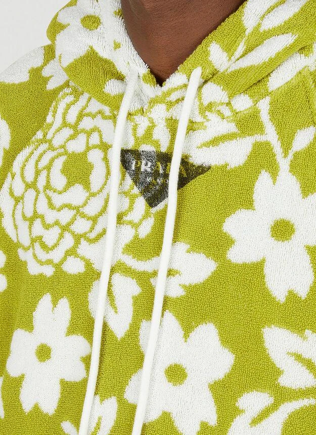 商品Prada|Floral Fleece Hooded Sweatshirt in Green,价格¥8371,第5张图片详细描述