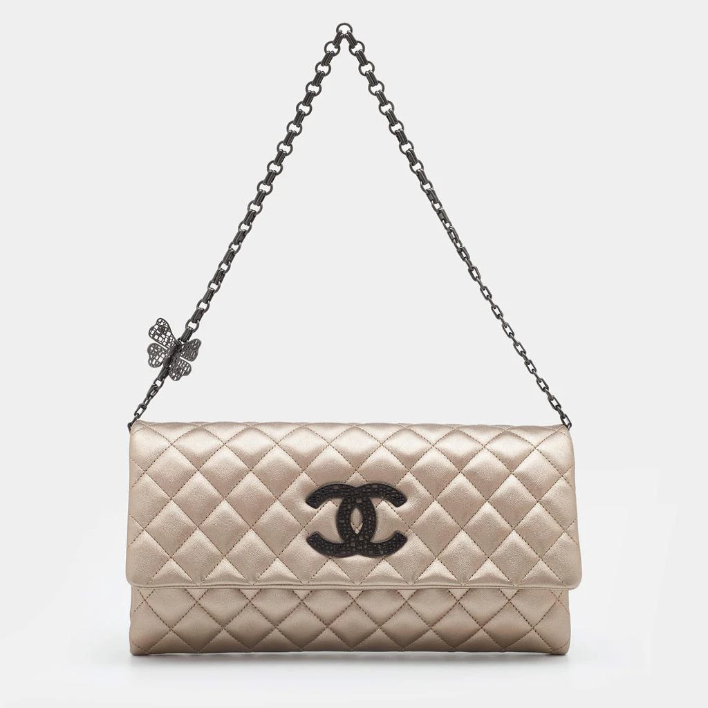 商品[二手商品] Chanel|Chanel Metallic Quilted Leather Butterfly Chain Clutch,价格¥17817,第1张图片