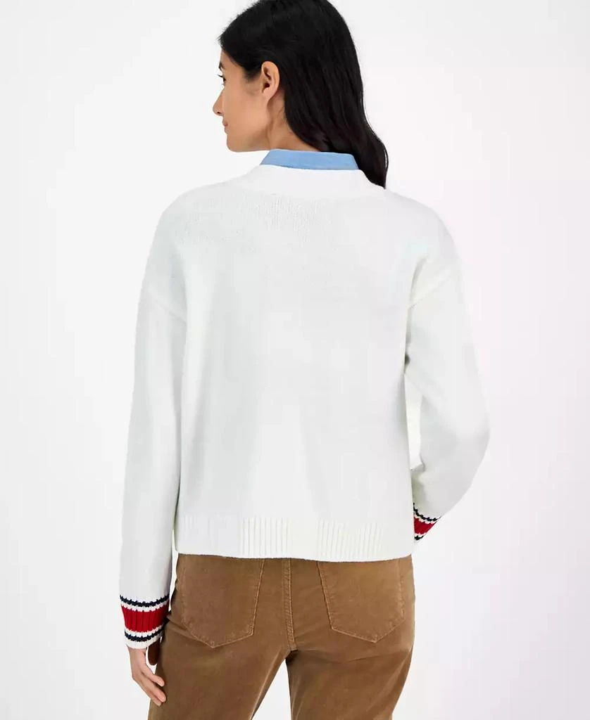 商品Tommy Hilfiger|Women's Cable-Knit Varsity Cardigan,价格¥346,第2张图片详细描述