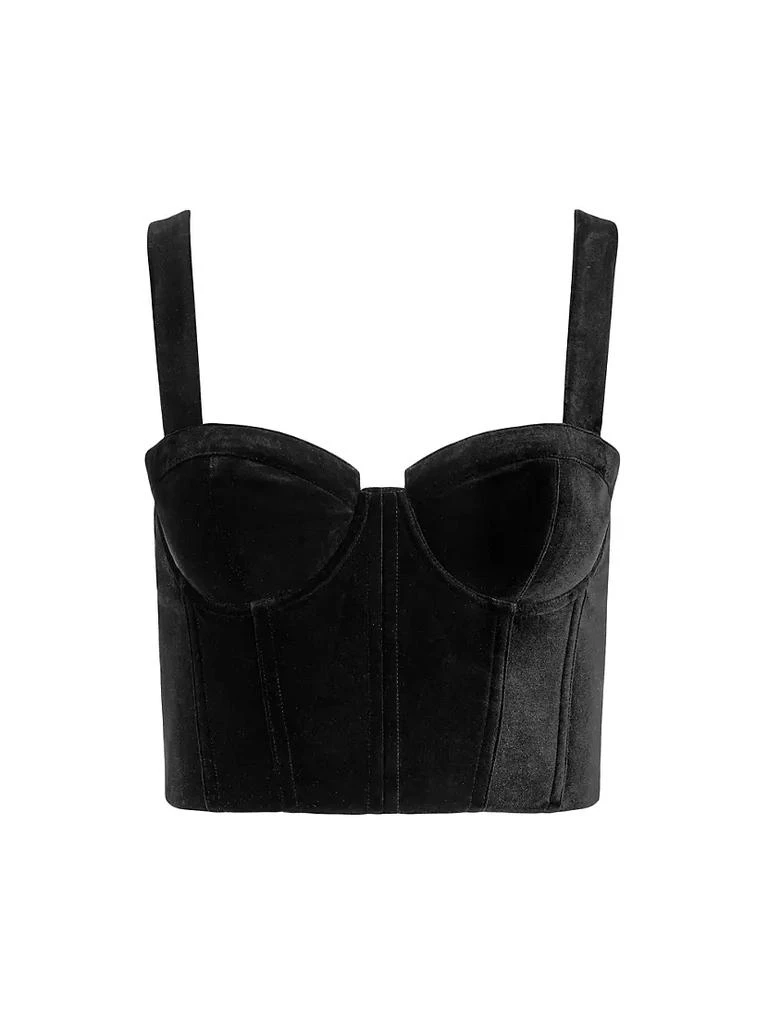 商品Alice + Olivia|Jeanna Velvet Cropped Bustier Top,价格¥995,第1张图片