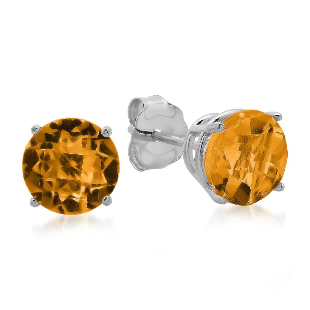 商品MAXCOLOR|10K White Gold 6MM Round Stud Earrings,价格¥462,第3张图片详细描述