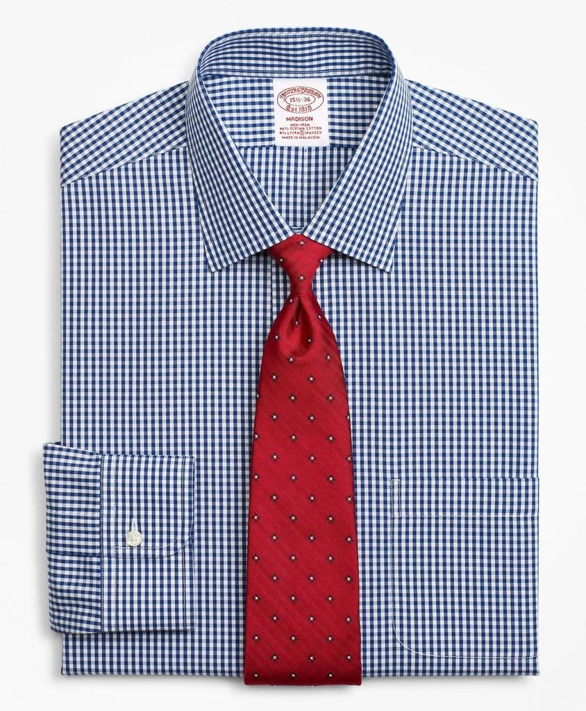 商品Brooks Brothers|Stretch Madison Relaxed-Fit Dress Shirt, Non-Iron Gingham,价格¥331,第1张图片