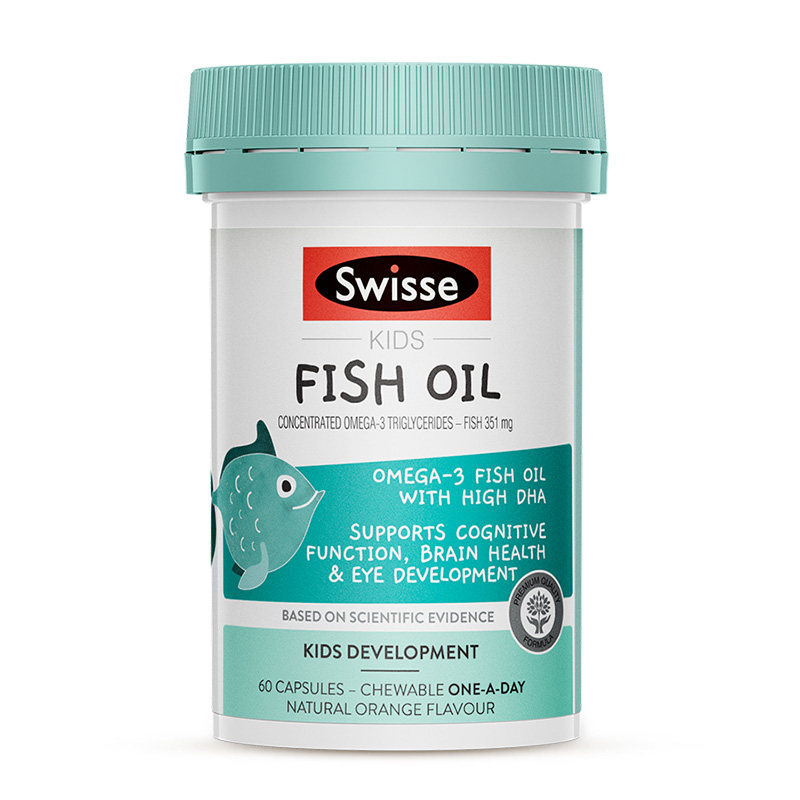 商品[国内直发] Swisse|Swisse斯维诗儿童脑部鱼油DHA+EPA不挑食60粒,价格¥116,第1张图片