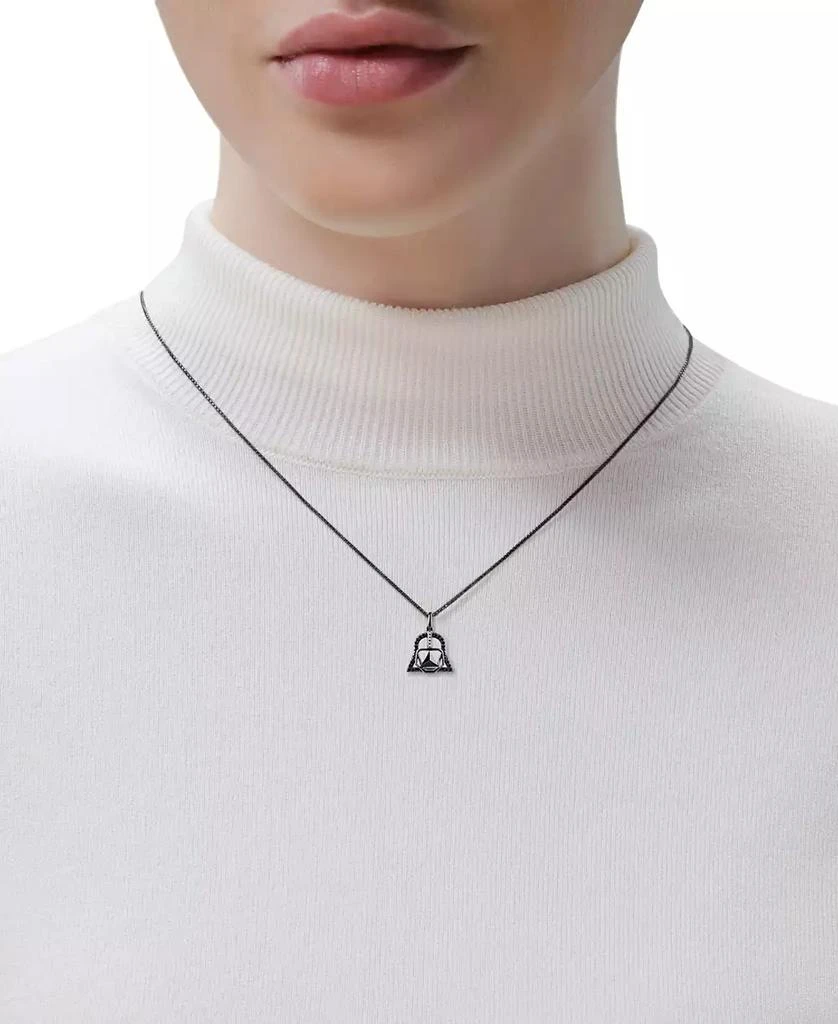 商品Wonder Fine Jewelry|Star Wars Black & White Diamond Darth Vader Mask 18" Pendant Necklace (1/6 ct. t.w.) in Sterling Silver with Black Rhodium,价格¥1047,第2张图片详细描述