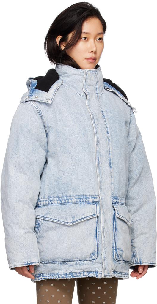 Blue Extreme Puffer Denim Jacket商品第2张图片规格展示