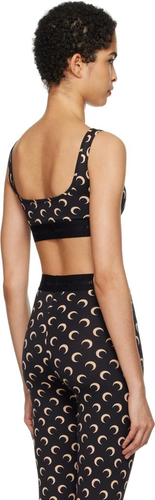 商品MARINE SERRE|Black & Beige Moon Printed Jersey Sport Bra,价格¥1274,第3张图片详细描述