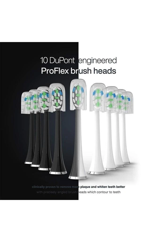 Duo PRO - 双手柄美白智能牙刷，带紫外线消毒底座和 10 个杜邦刷头、2 个旅行盒 商品