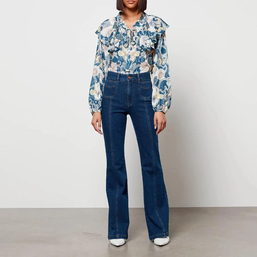 商品See by Chloé|See By Chloe Women's Lovers Print Blouse - Multicolor Blue,价格¥470,第3张图片详细描述