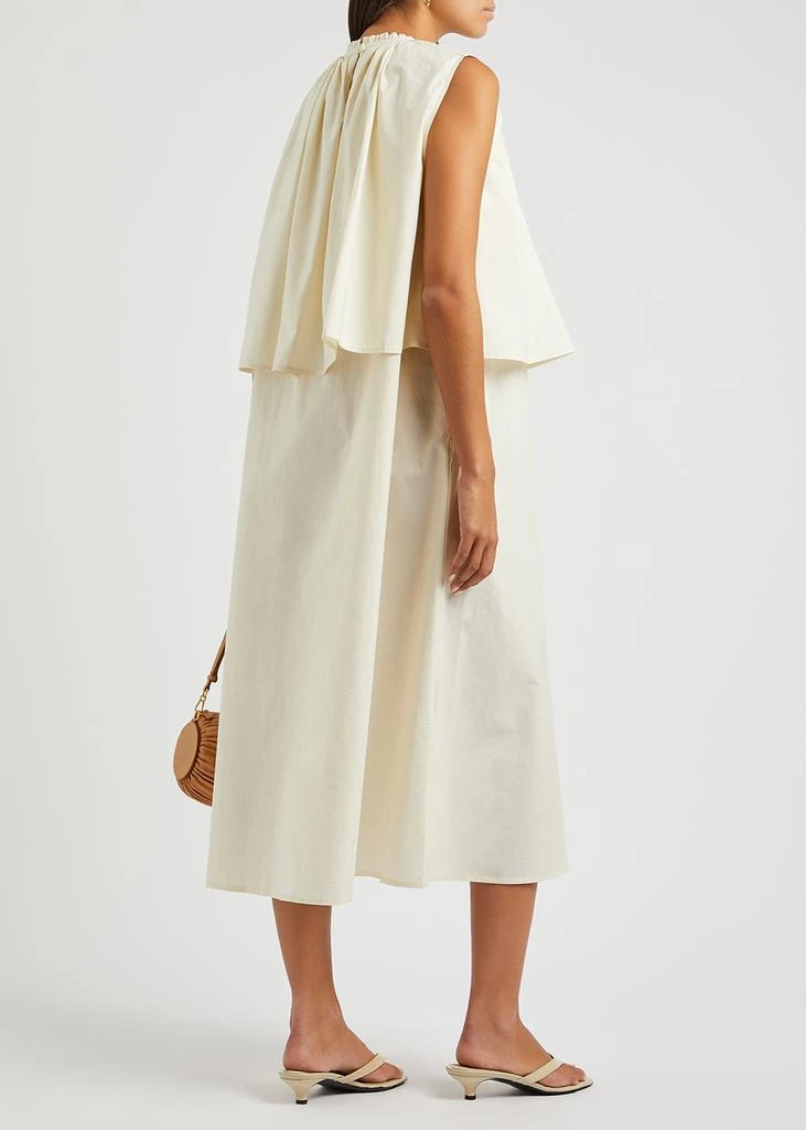 商品Mark Kenly Domino Tan|Dorea cream layered cotton-poplin dress,价格¥1958,第3张图片详细描述