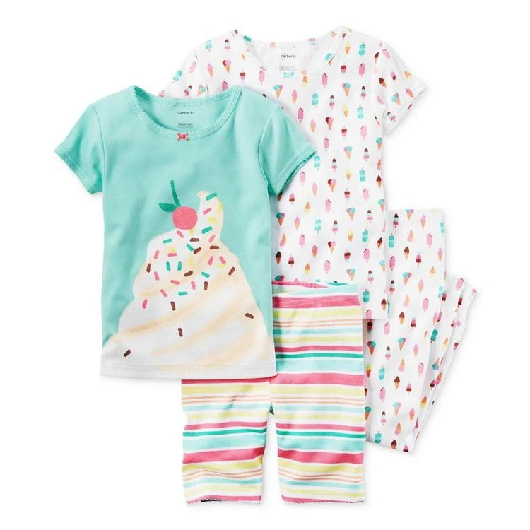 商品Carter's|4-Pc. Ice Cream Cotton Pajama Set, Baby Girls (0-24 months),价格¥89,第2张图片详细描述