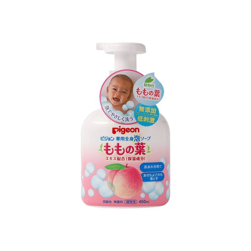 商品pigeon/贝亲|Pigeon 贝亲桃叶精华洗发沐浴二合一沐浴乳正装 450ml,价格¥137,第1张图片