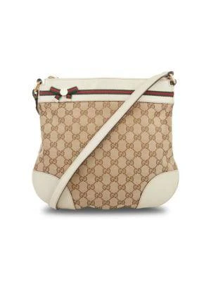 商品[二手商品] Gucci|GG Canvas & Leather Trim Crossbody Bag,价格¥5286,第1张图片